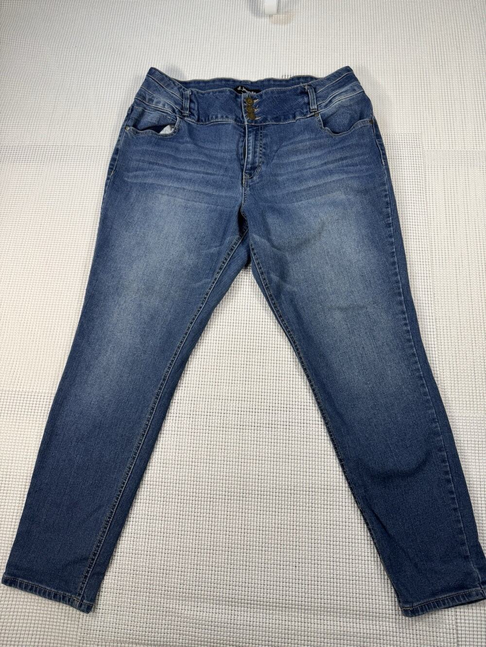 d.jeans Womens Size 16 Blue High Rise‎ Skinny Ankle Jeans Stretch Medium Wash